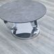 Olympe table with swivel tops in glass and gray ceramic