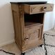 Bedside table in solid black oak and natural Art Deco wood