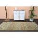 Vintage Turkish Hand-Knotted Wool Cotton Orange Runner Rug 110x270