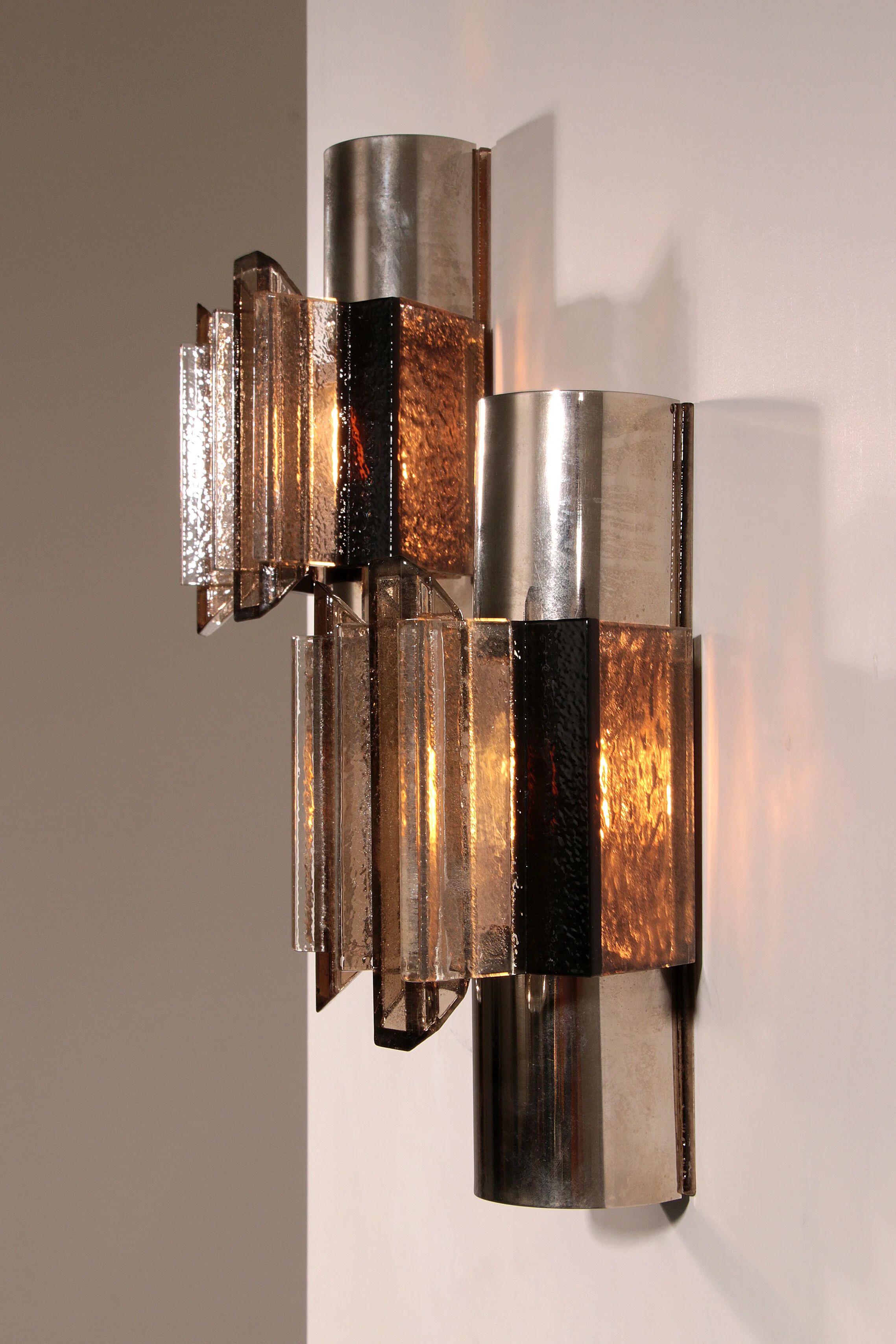 Danish Space Age wall sconces by Claus Bolby for Cebo Industri, 1970s
