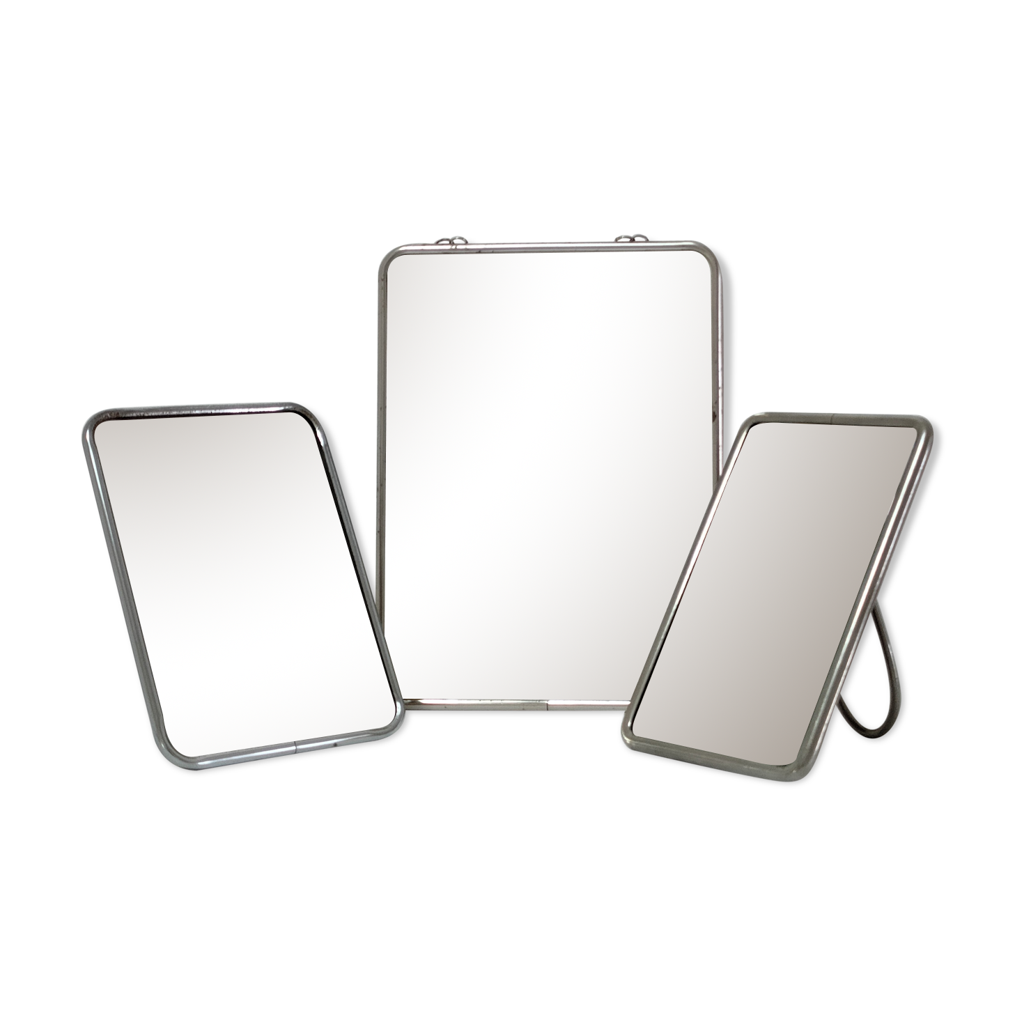 three barber mirrors metal frame early to middle XXth