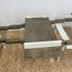 Extendable wooden dining table, white legs, 16/18 covers