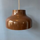 Vintage mid century pendant lamp in brown metal