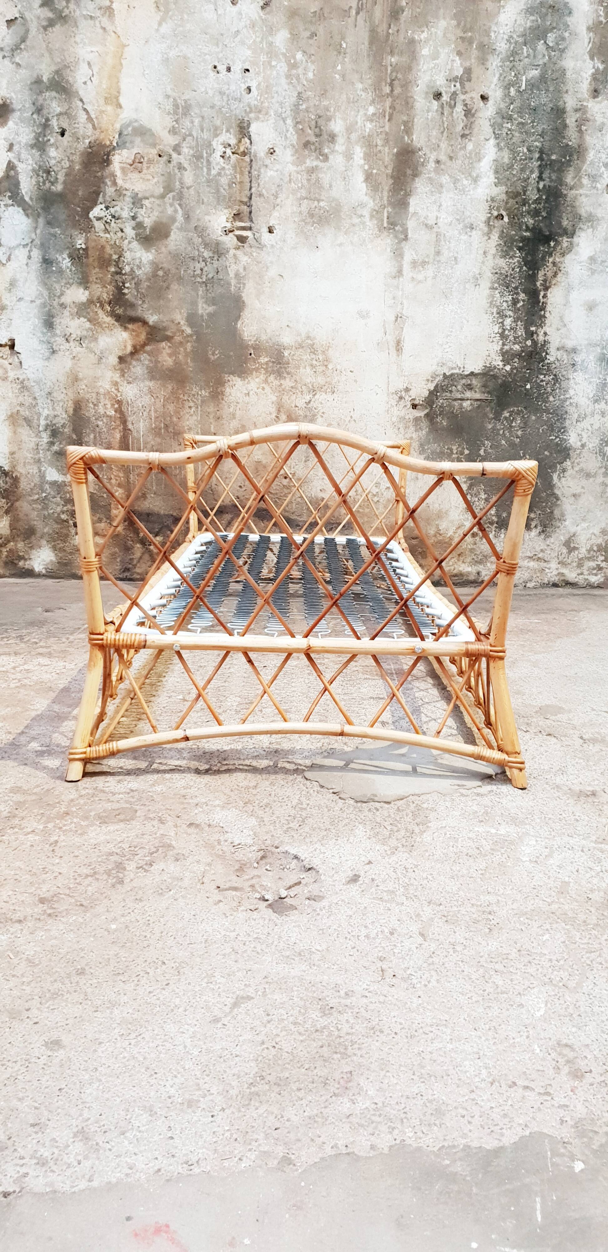 Vintage rattan bed