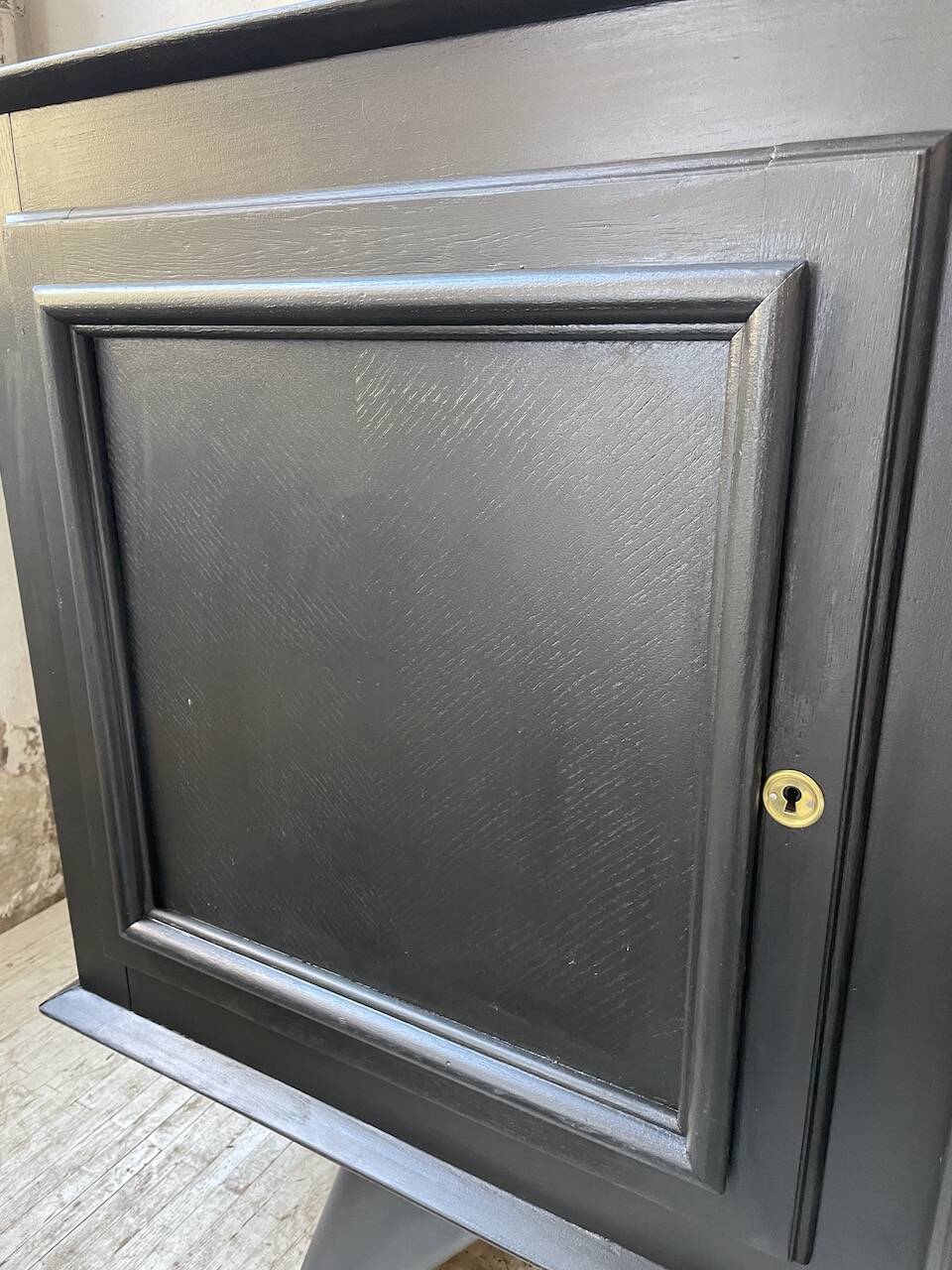 60s brutalist black sideboard