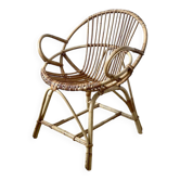 Vintage rattan shell chair