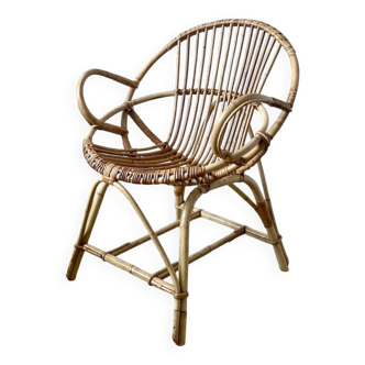 Vintage rattan shell chair