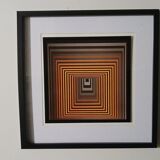 Triptych Vintage Optical Art - Victor Vasarely - 3 Frames 40