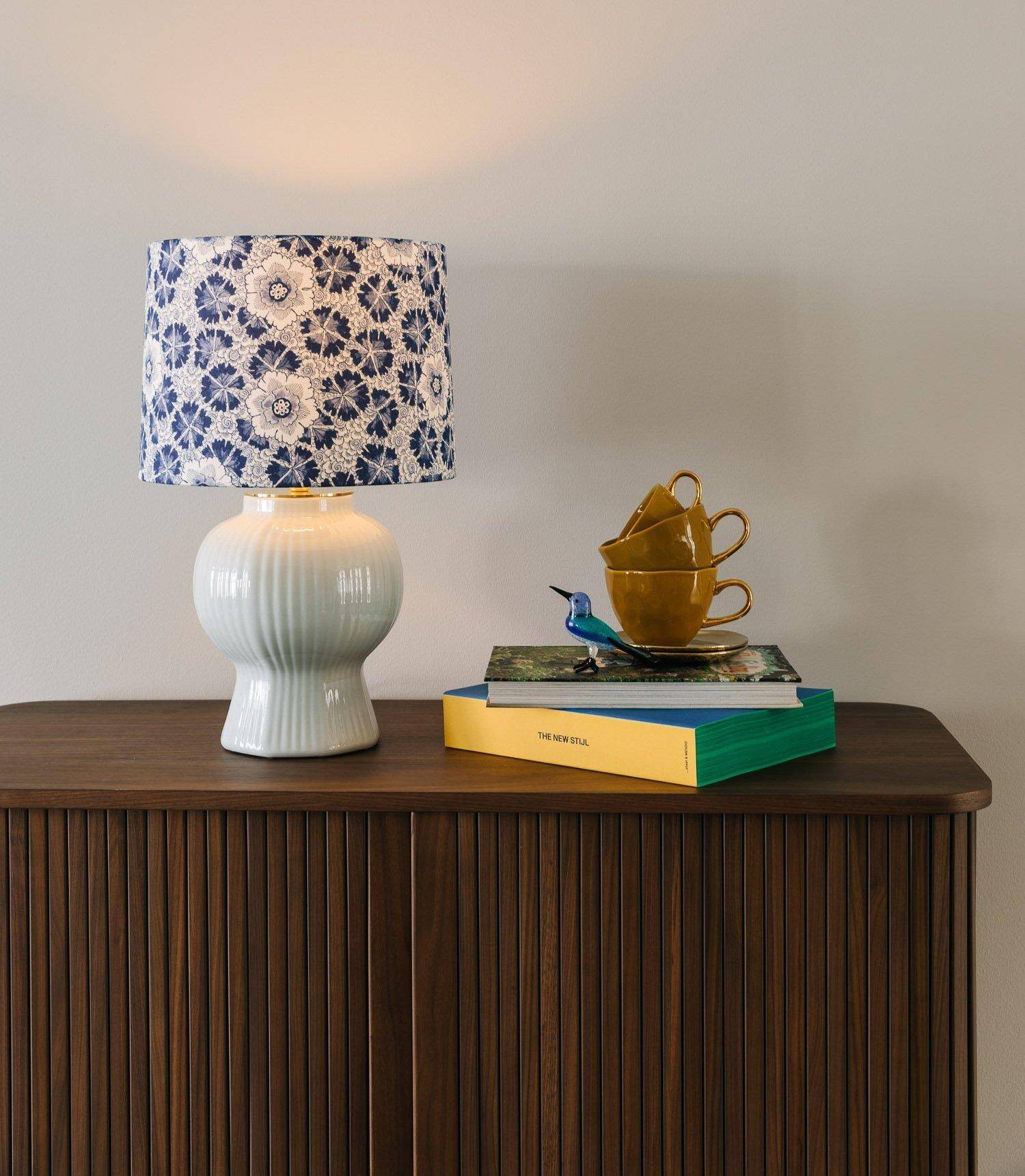 Royal Delft blue and white ceramic table lamp, handmade in the Netherlands, made to order.