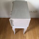 Vintage bedside table revisited in grey color