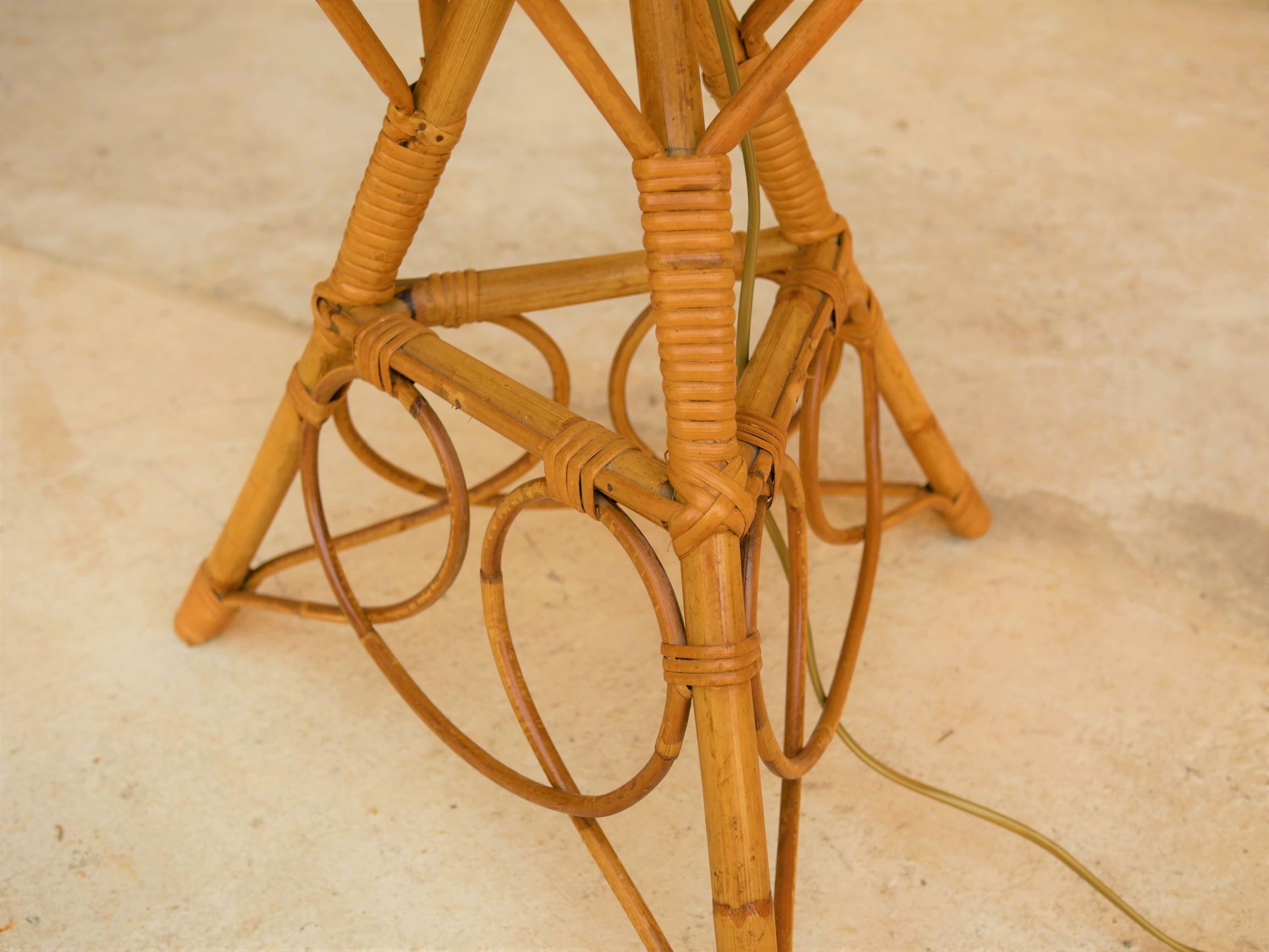 Vintage rattan floor lamp