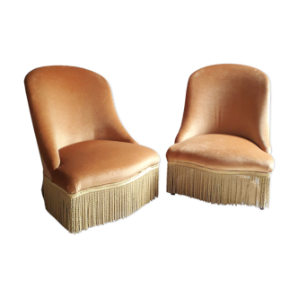 Paire de fauteuils crapaud