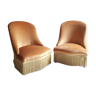 Paire de fauteuils crapaud