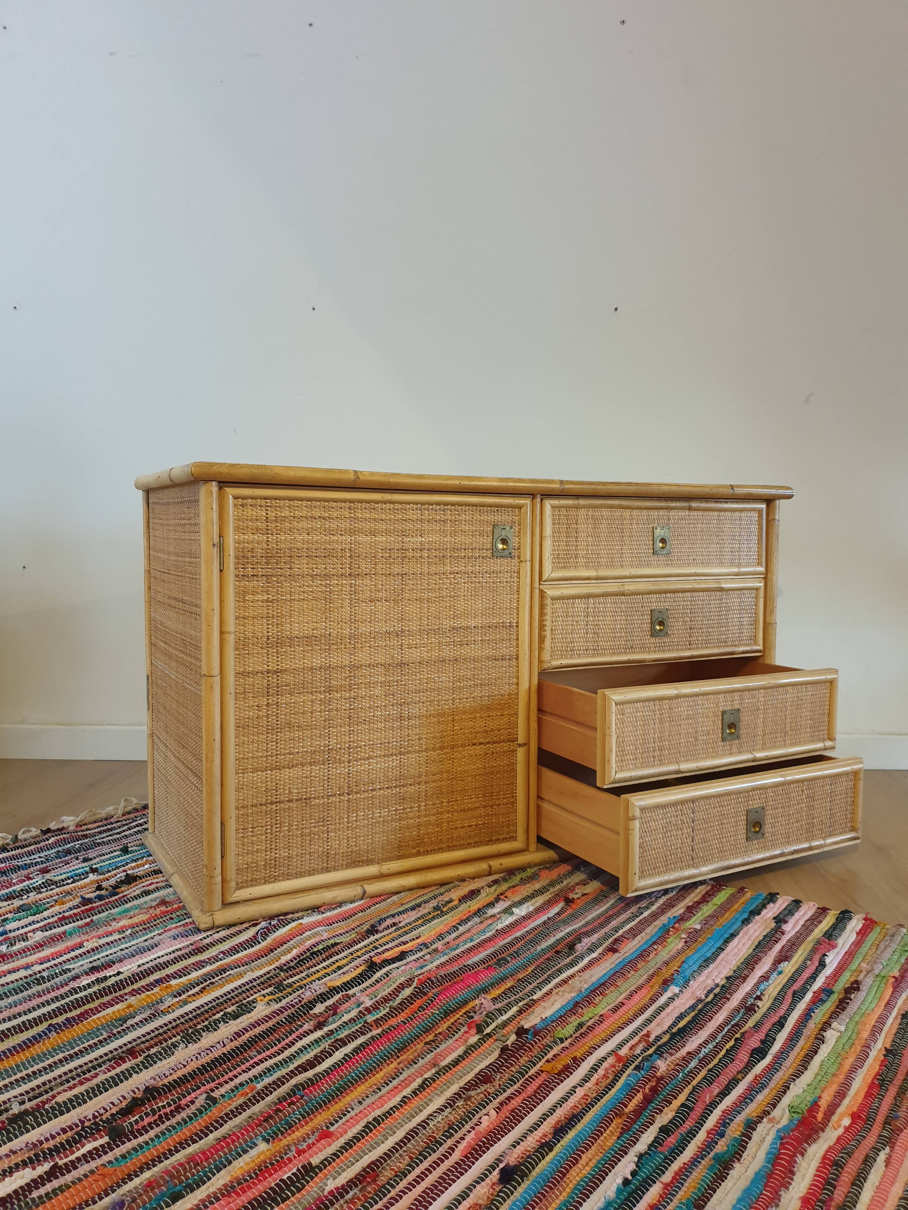 Rattan sideboard by Dal Vera