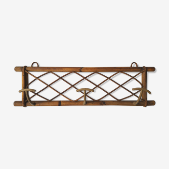 Rattan coat rack