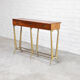 Sculptural wood & brass console table, italy 1950's
