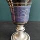 Set of 2 large ceramic glasses in blue and silver