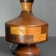 Mid-Century Table Lamp with Geometric Wood Inlay, English, circa 1955–1965