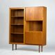 Vintage Teak Highboard Shelf Display Cabinet by Omann Jun 60s Danish Design