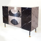 Brass feet buffet and marble effect