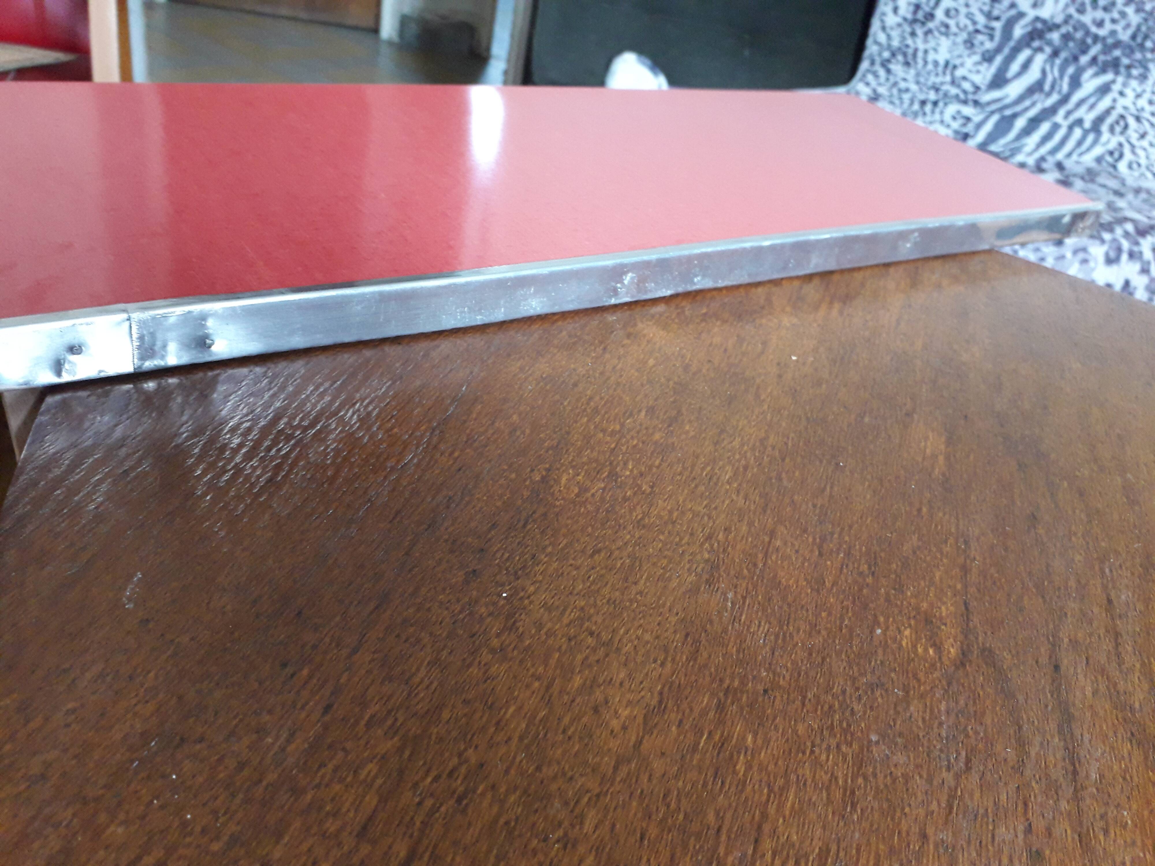 Vintage red formica shelf