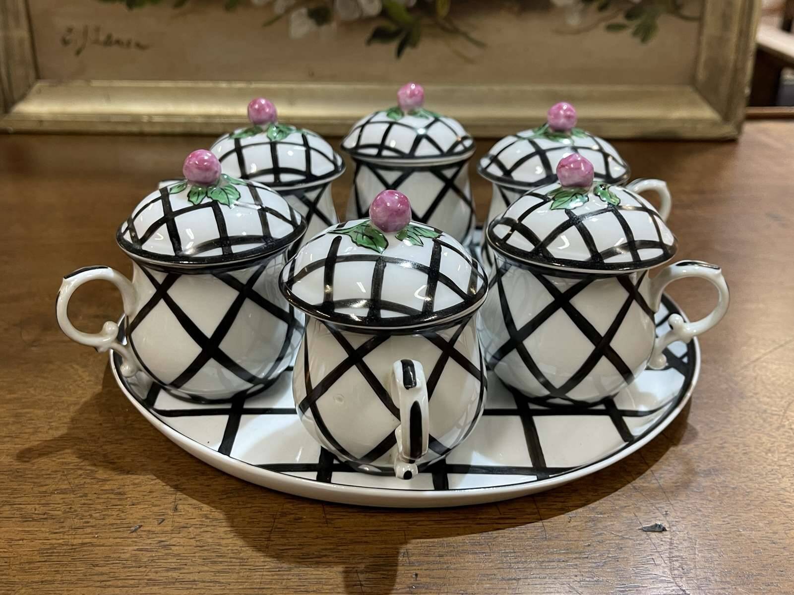 Delvaux porcelain cream service, rue Royale, Paris, late 19th century