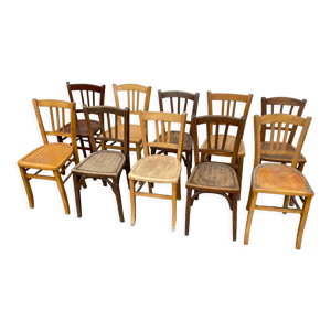 Lot de 10 chaises bistrot