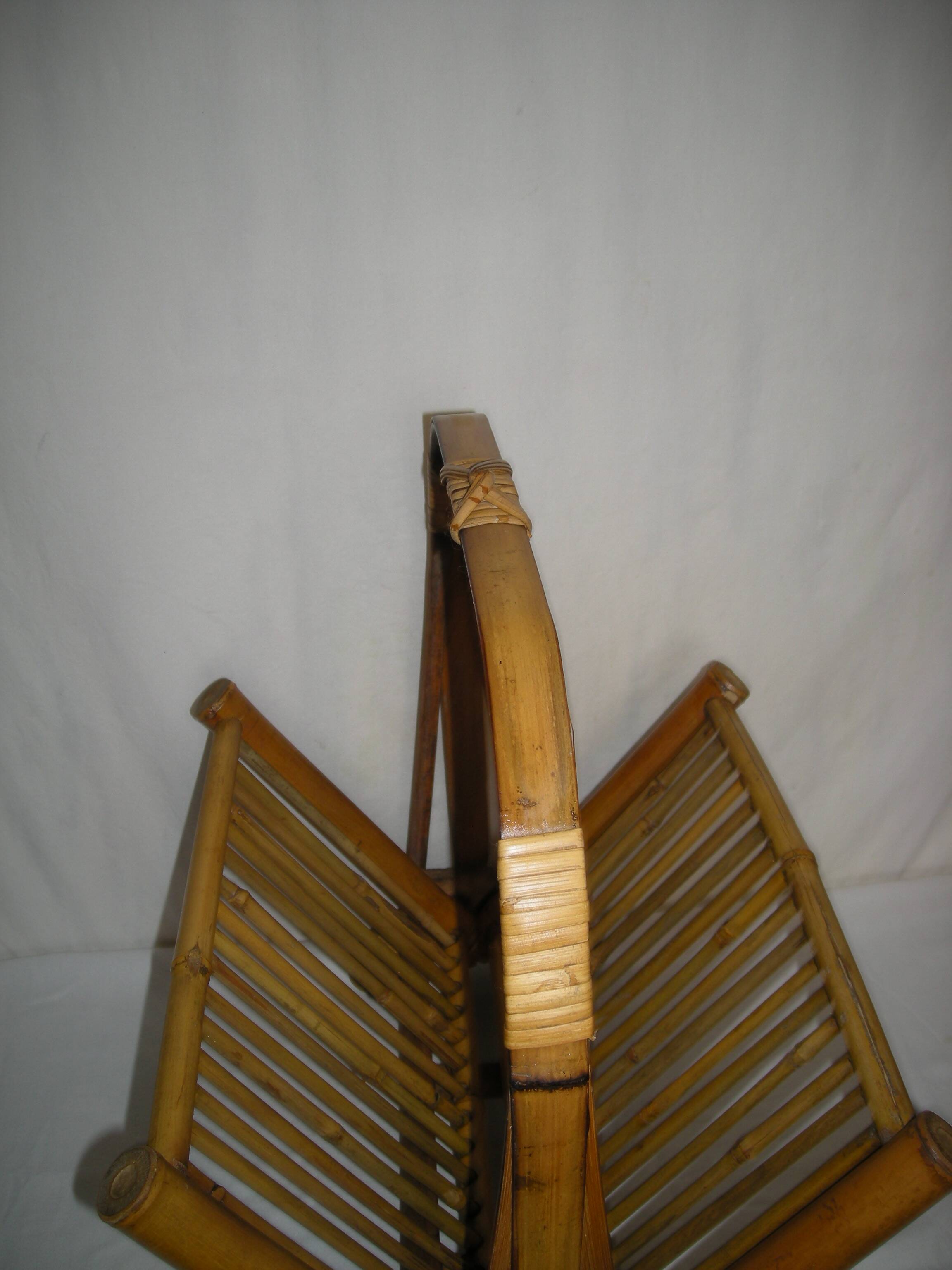 Bamboo folding magazine rack from the 40s - 50s