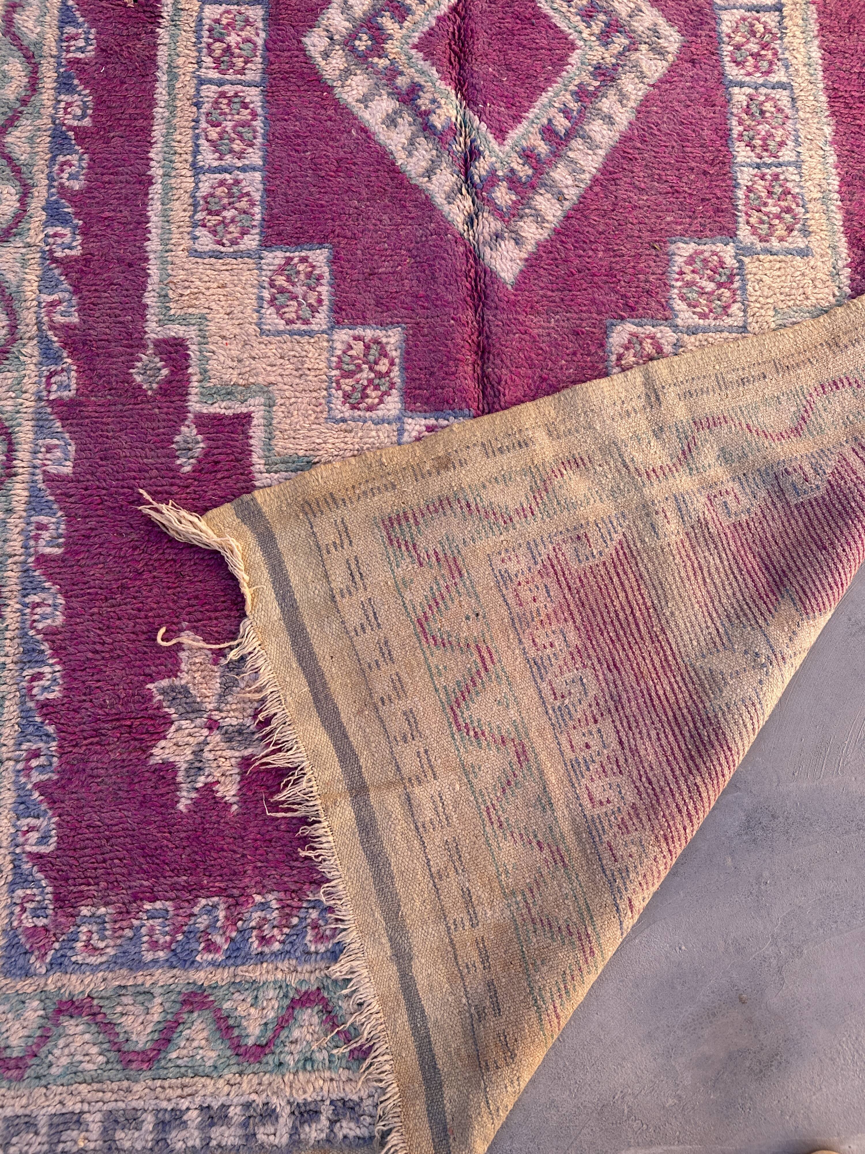 Moroccan rug Ait Bou Sbaa purple - 304 x 158 cm