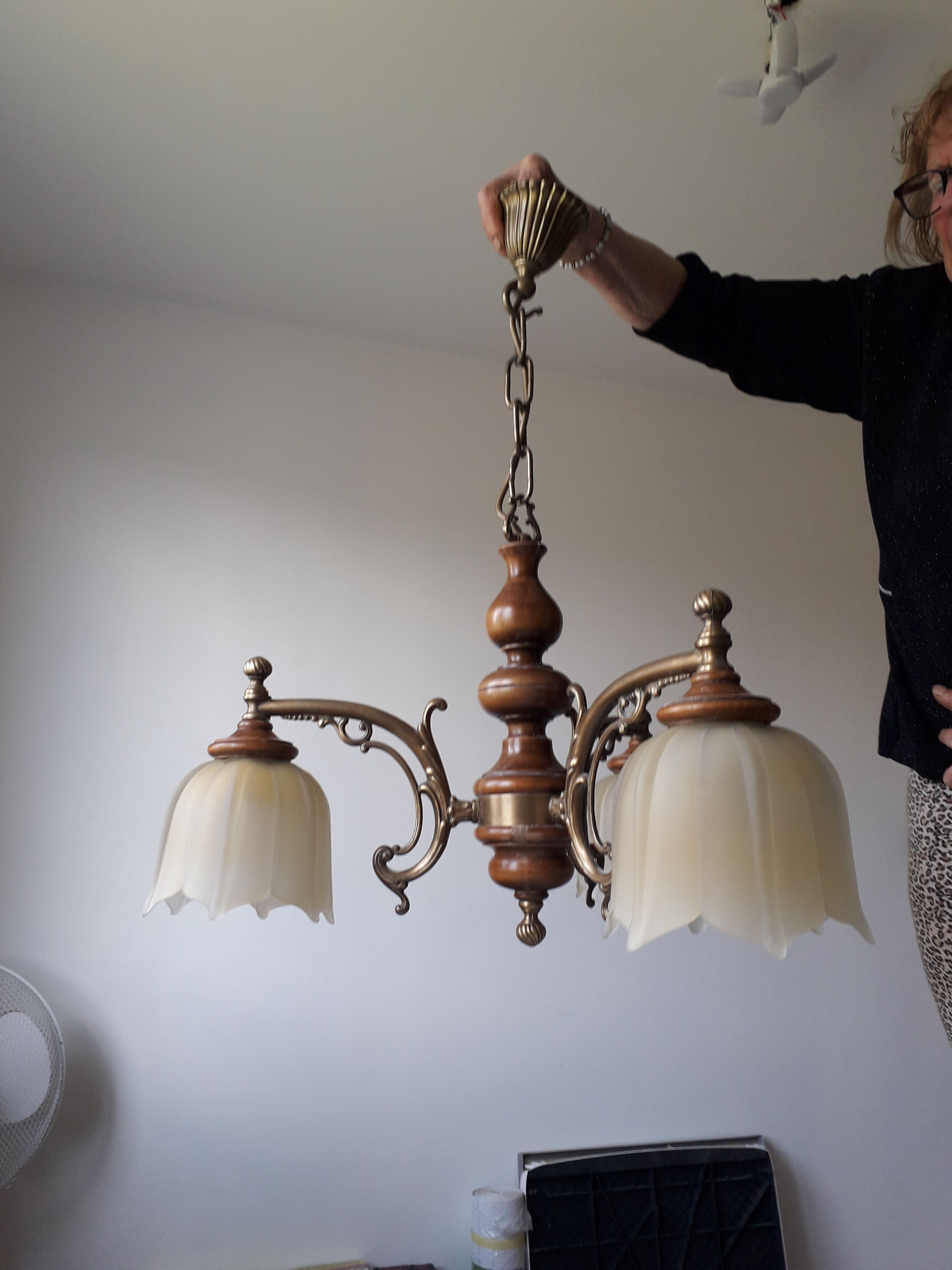 Vintage 3-spoke chandelier