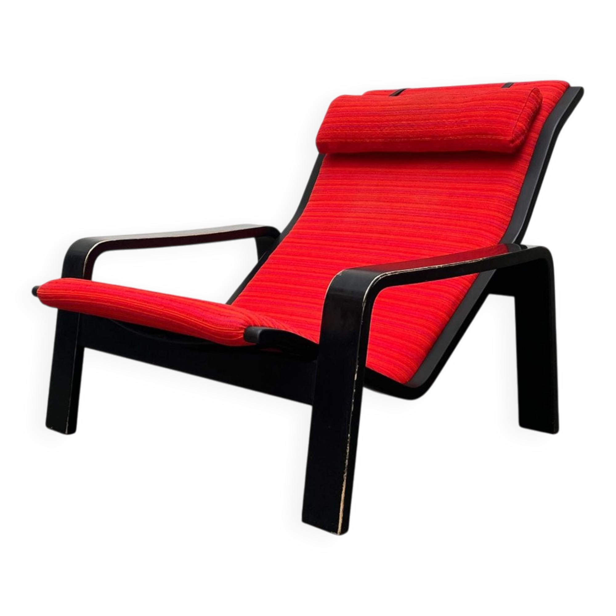 Mid-century modern Pulkka lounge chair by Ilmari Lappalainen for Asko, Finland, 1960s.
