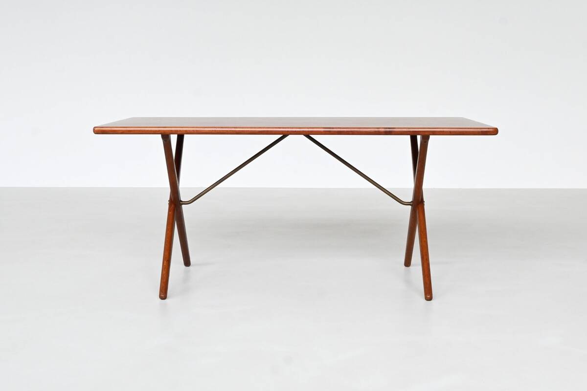 Hans Wegner's AT 303 cross-legged dining table, Andreas Tuck, Denmark, 1950