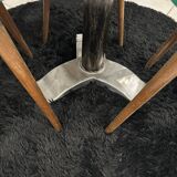 Set of pedestal table and 3 vintage bistro chairs from the 1960s