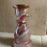 Pink marble candle holder