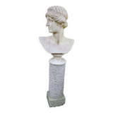 Large bust of apollo in cut stone height 45 cm