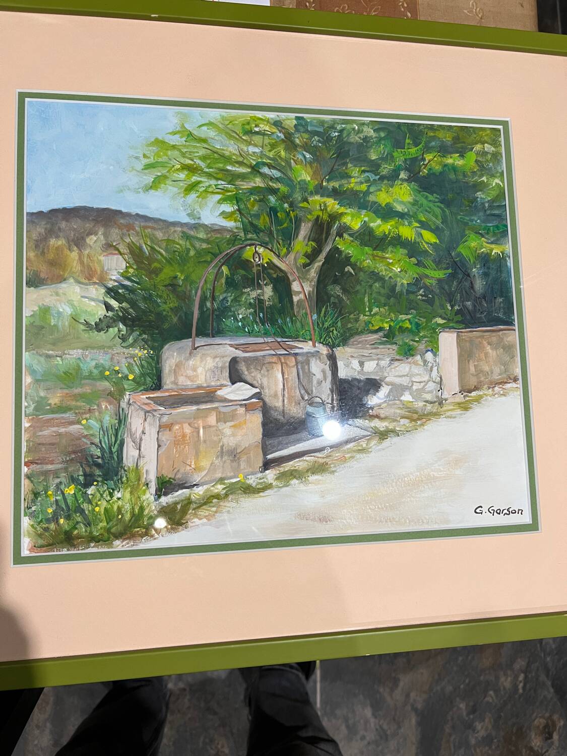 Watercolor landscape: “old Provencal wells”