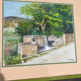 Paysage aquarelle : « vieux puits provençaux »