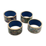 China, 4 rounds of vintage towels in cloisonné enamels/napkin ring cloisonné enamels