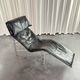 Skye Chaise Longue in Black Leather by Tord Björklund for Ikea, Sweden, 1980