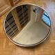 Chrome-plated metal coffee table with 4 vintage nesting poufs