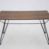 1970's Wallnut Veneer Side Table, Czechoslovakia