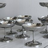 12 coupelles sur pied en inox