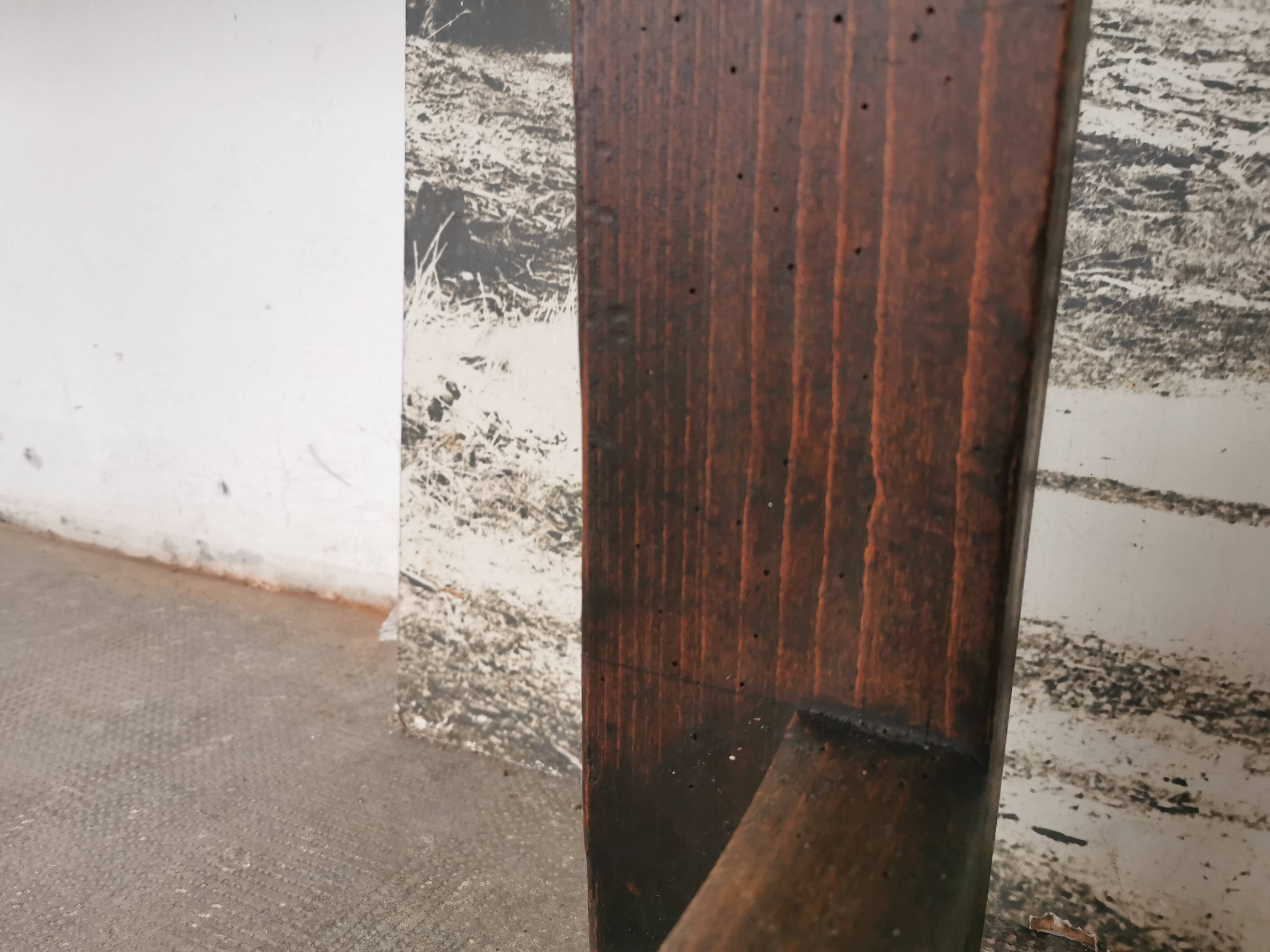 Workbench, brutalist console, solid wood