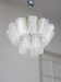 Vintage Austrolux Glass Chandelier: Mid-Century Chrome Pendant Light