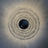 Applique murale en verre glacé épais et structuré, montage encastré, par Peill & Putzler, 1970