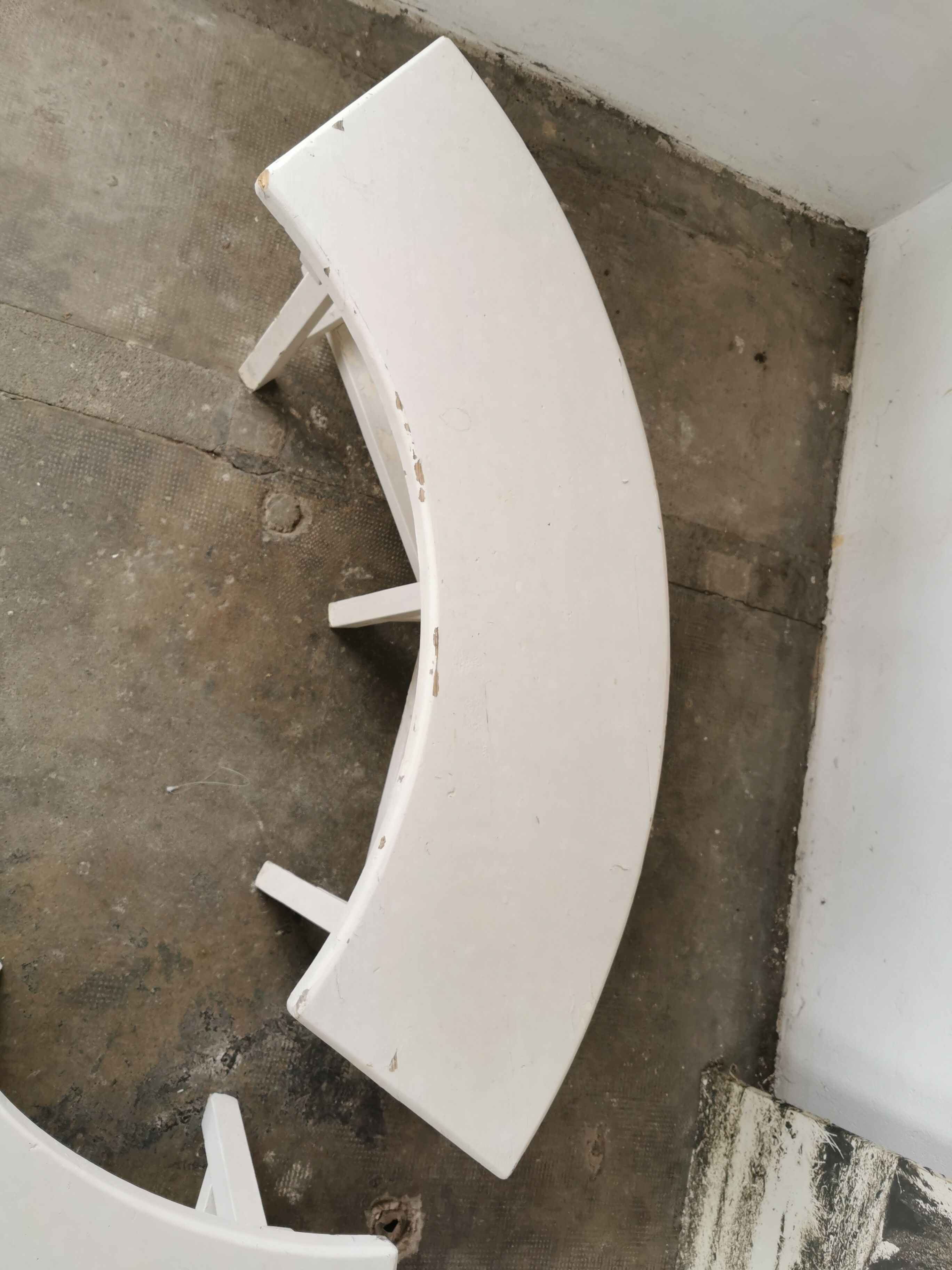 Pair of benches in white fir