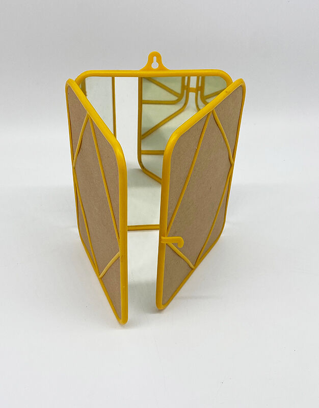 Yellow triptych mirror
