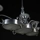 Art Deco Italian Chandelier in Nickel Brass and Frosted Glass, 1930s