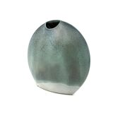 Vase soliflore en céramique bleue, France 1970