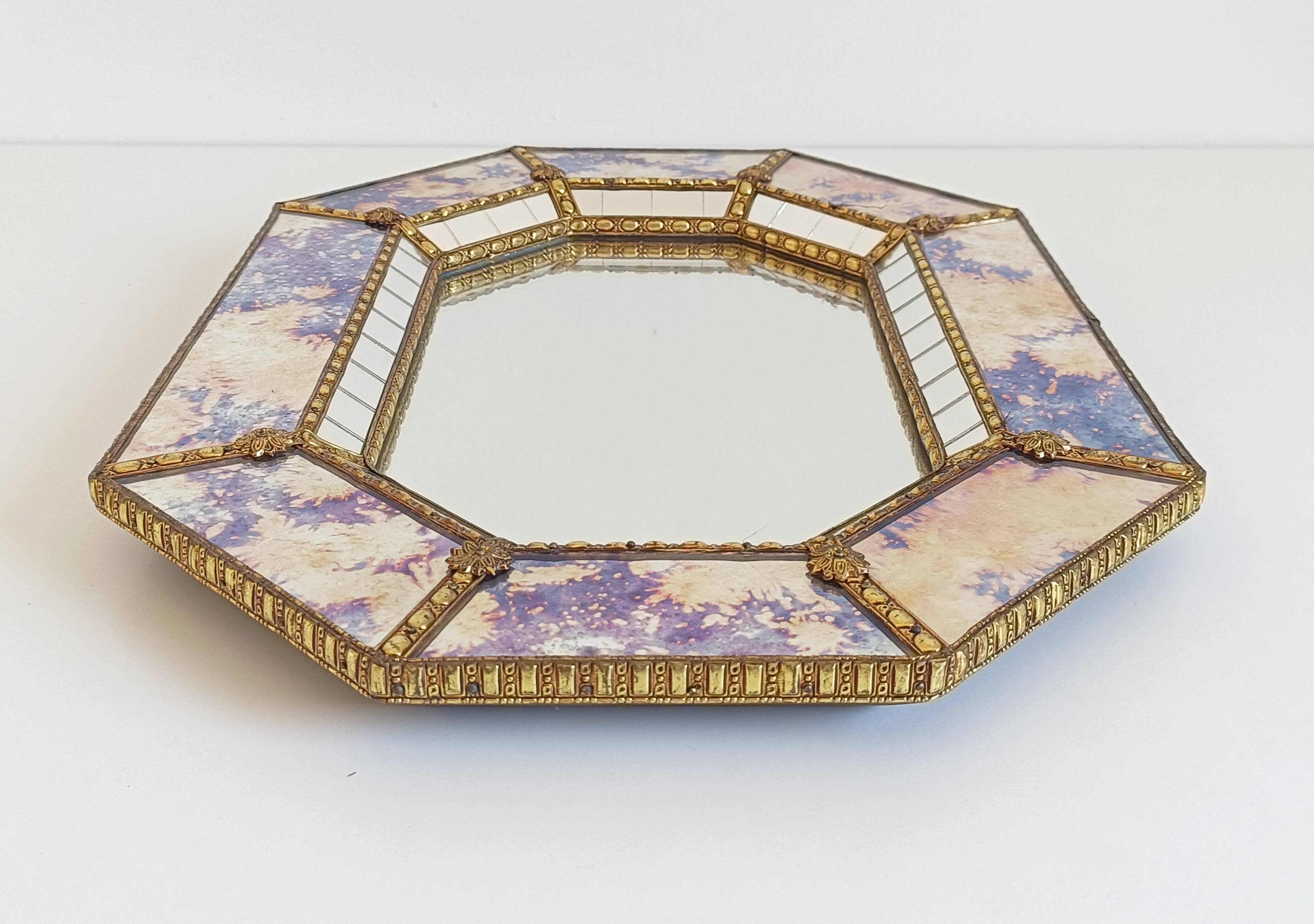 Venetian Modern Octagonal Wall Mirror, Handcrafted in Spain, Dated 1989